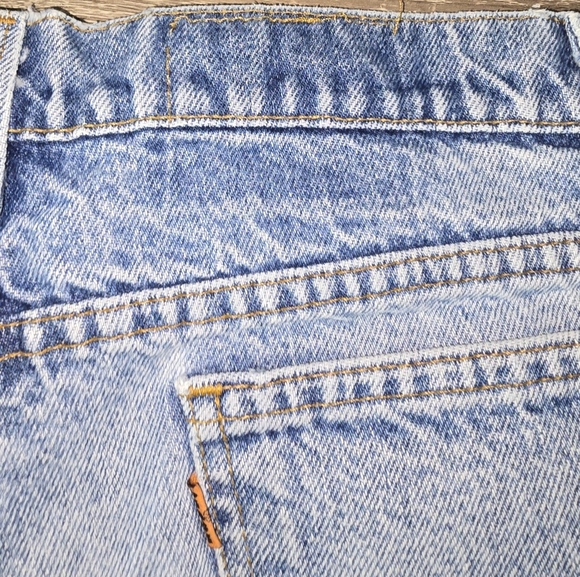 Vintage Orange Tab Levi's Cutoff Denim Shorts Jean Shorts Jorts 100% Cotton 34 - Picture 3 of 8
